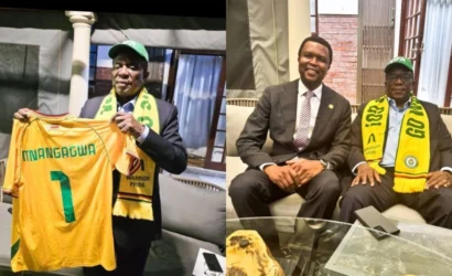Pictures: ZIFA Gifts New Warriors AFCON Jersey to President Mnangagwa