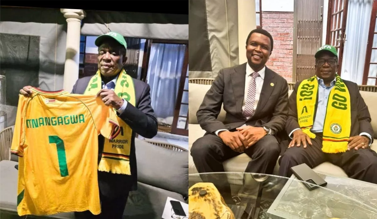 President Mnangagwa Receives New Warriors Jersey Ahead of AFCON