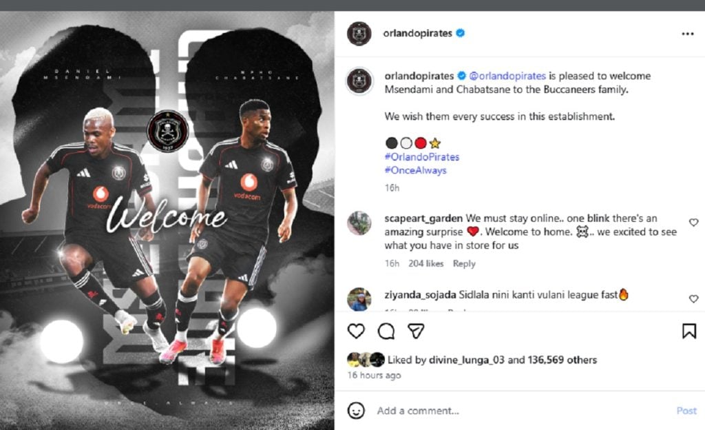 Warriors winger Daniel Msendami signs for Orlando Pirates