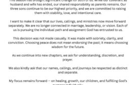 STATEMENT: Passion Java and his wife Lily divorces