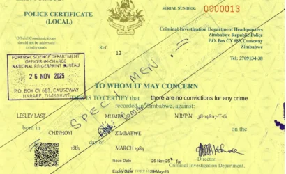 ZRP Introduces Yellow Local Police Clearance Certificate: What It Means For You