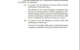Government removes rent controls on new housing projects for 25 years